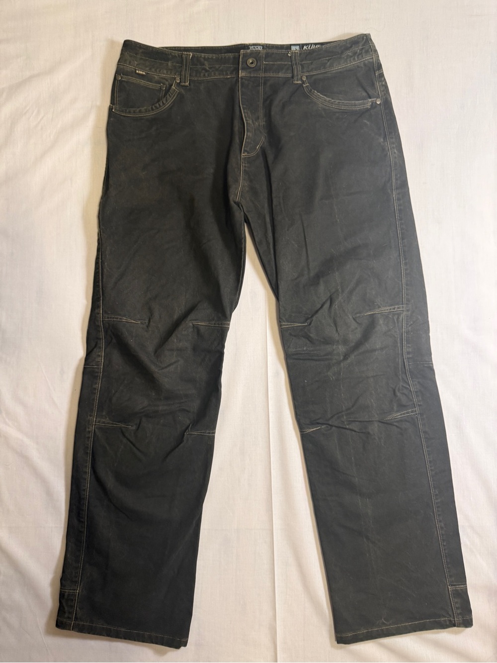 KUHL Rydr Pants Mens 36x32 Black Vintage Patina Dye Euro Twill Utility Hiking